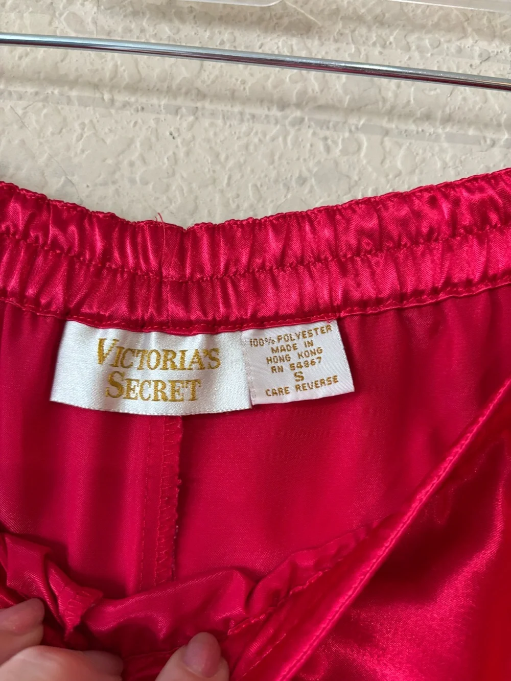 Victoria's Secret Vintage Gold Label Red Satin Pajama Set S